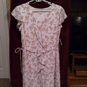 Short White Floral Print dress